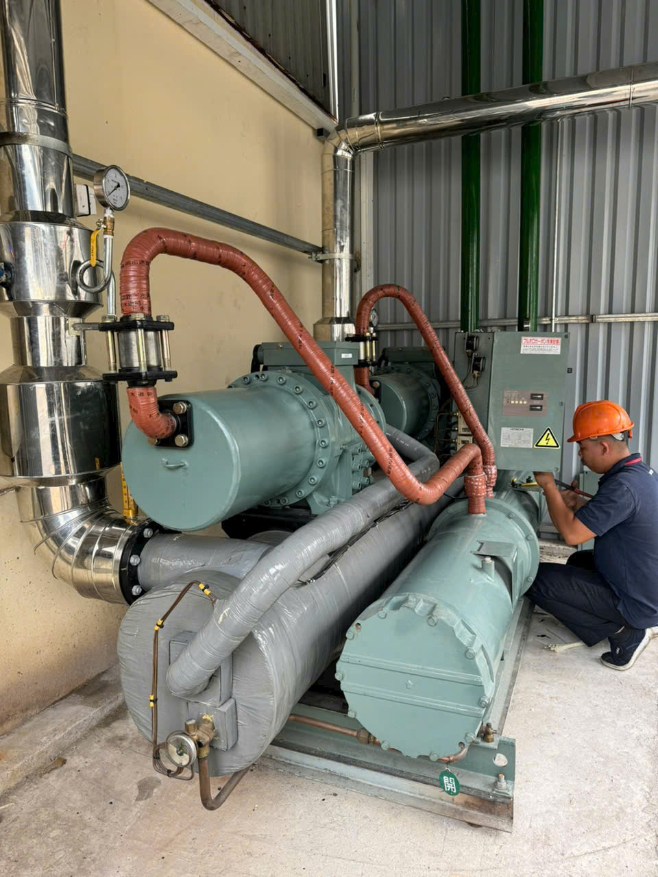 Hệ thống đường ống Chiller Inox 304 tại nhà máy